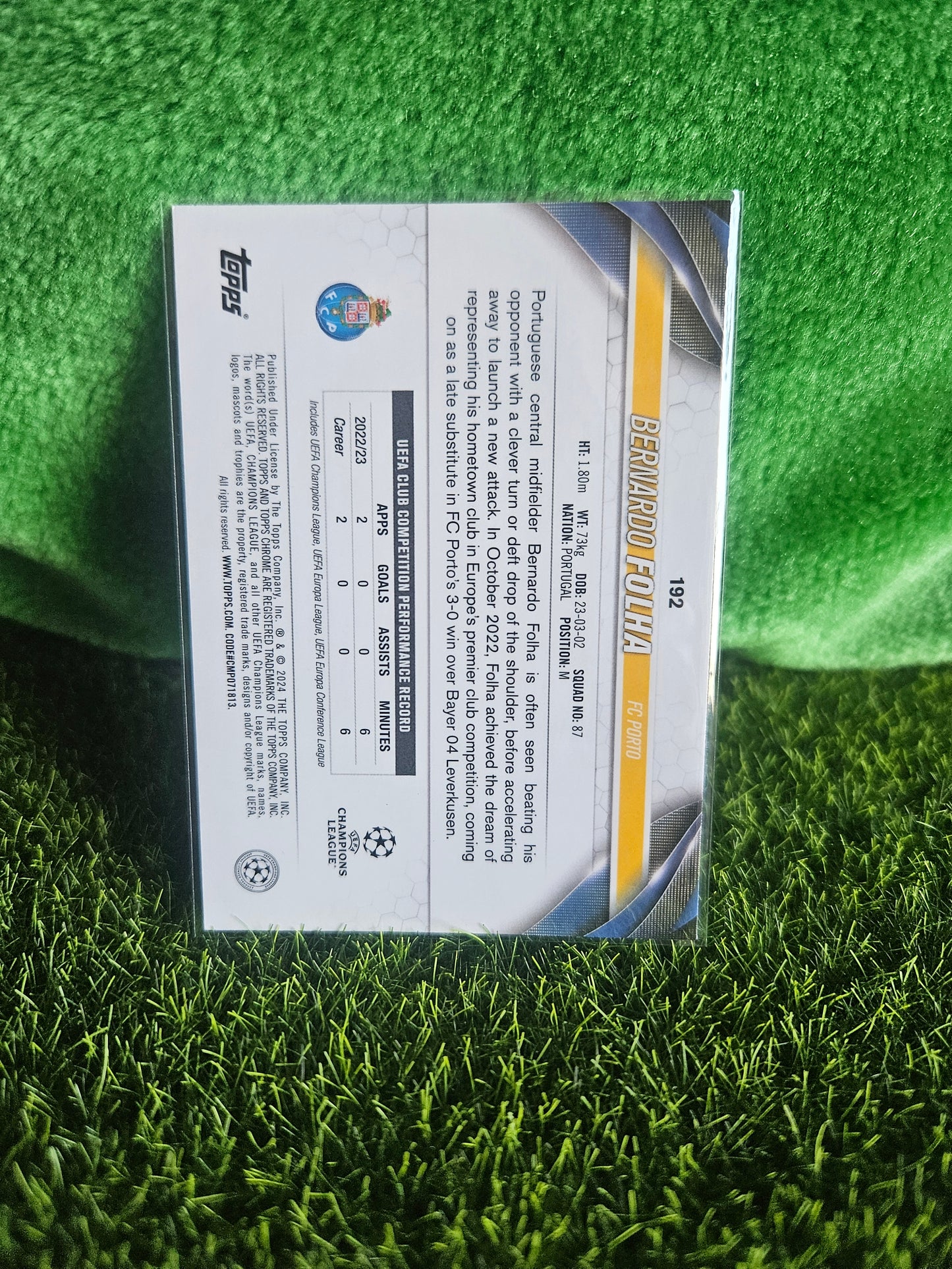 Bernardo Folha (RC) - Topps Chrome 2024