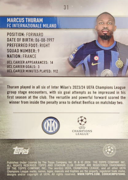 Marcus Thuram /250 - Stadium Club Chrome 2024