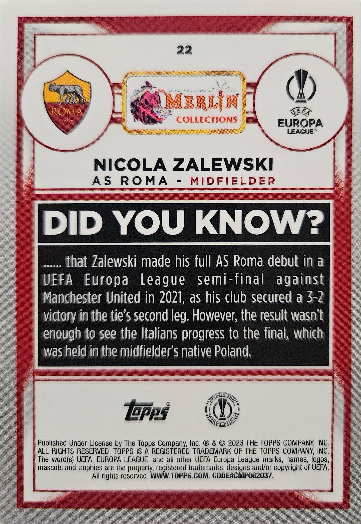 Nicola Zalewski (RC) /299 - Merlin 2023
