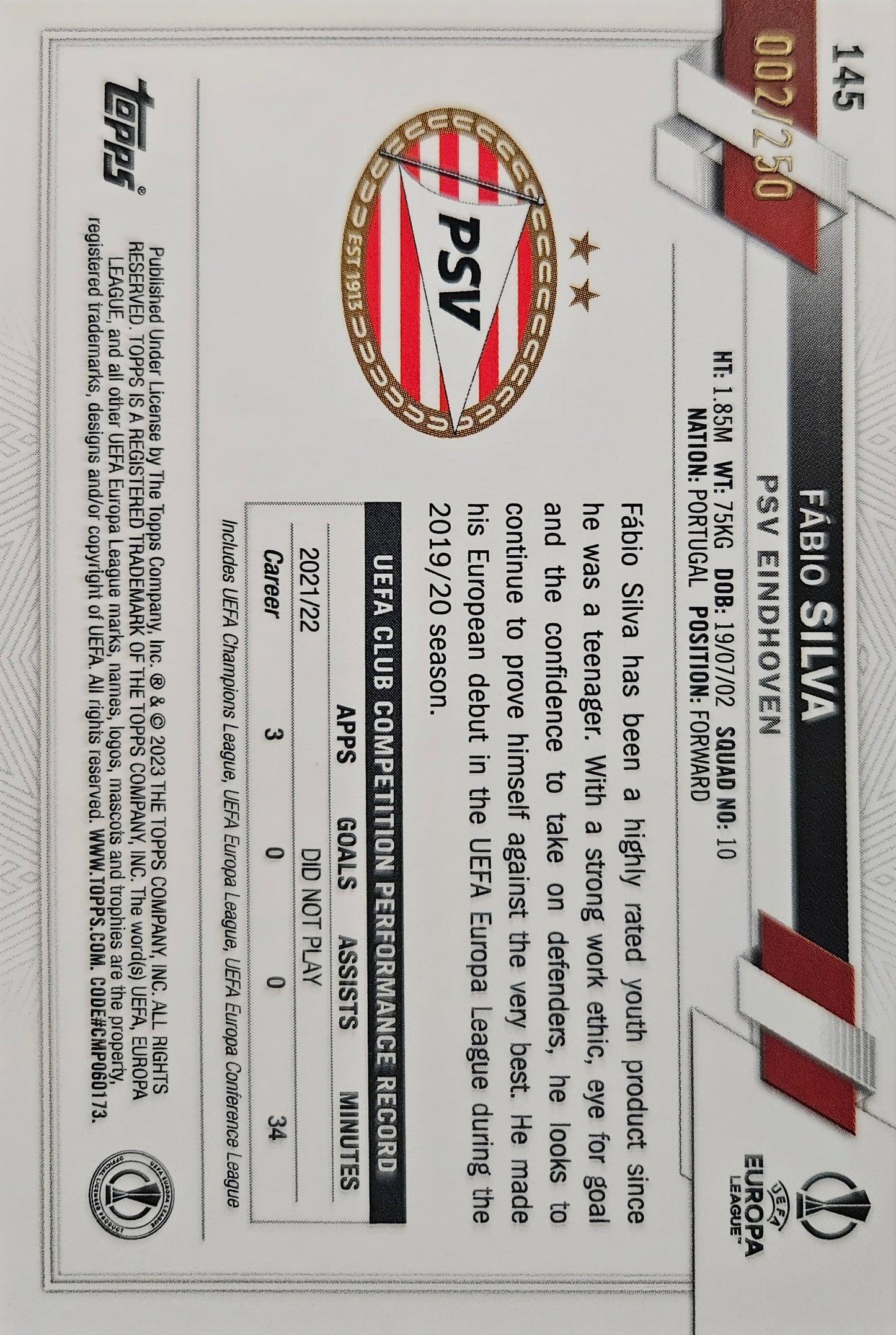 Fábio Silva /250 - Pink - Topps Chrome 2023