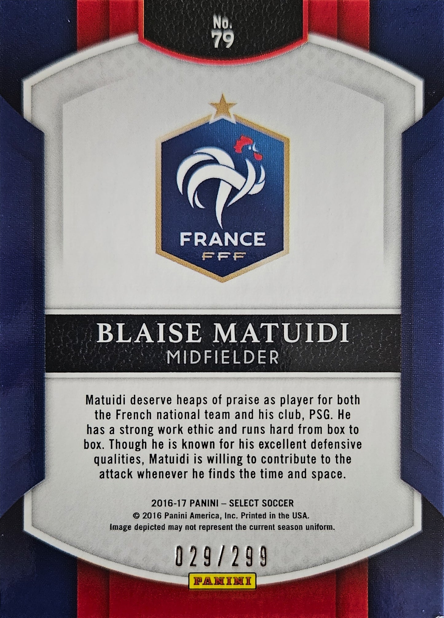 Blaise Matuidi /299 - Select Soccer 16/17