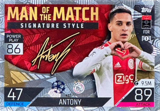 Antony - Man of the Match Signature Style - Match Attax UEFA Club Competitions 22/23