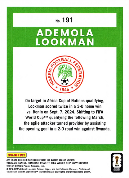 Ademola Lookman - Donruss Road to FIFA World Cup 26
