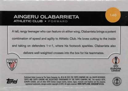 Aingeru Olabarrieta (RC) - Topps Chrome UEFA Club Competitions 24/25