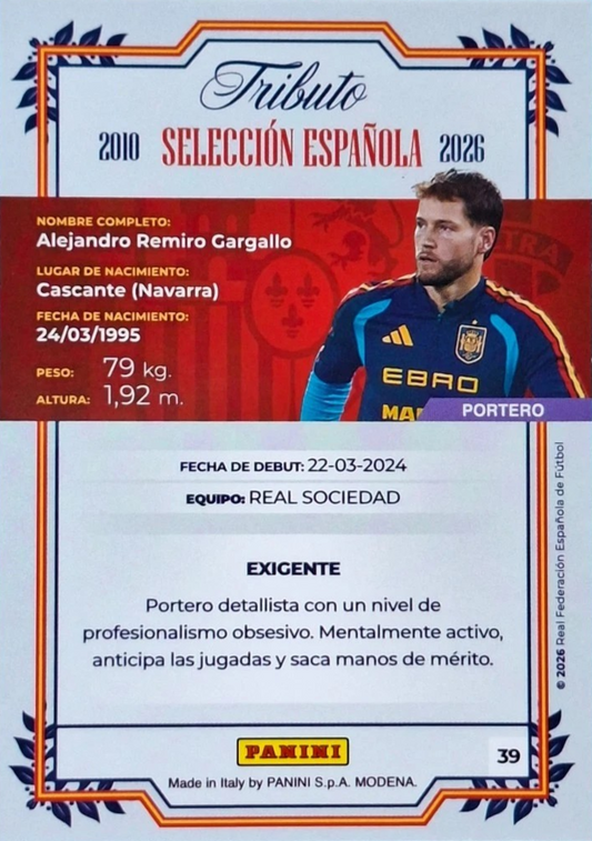 Álex Remiro - La Roja 2026 - Tributo "Vamos Campeones" Selección Española 2010-2026