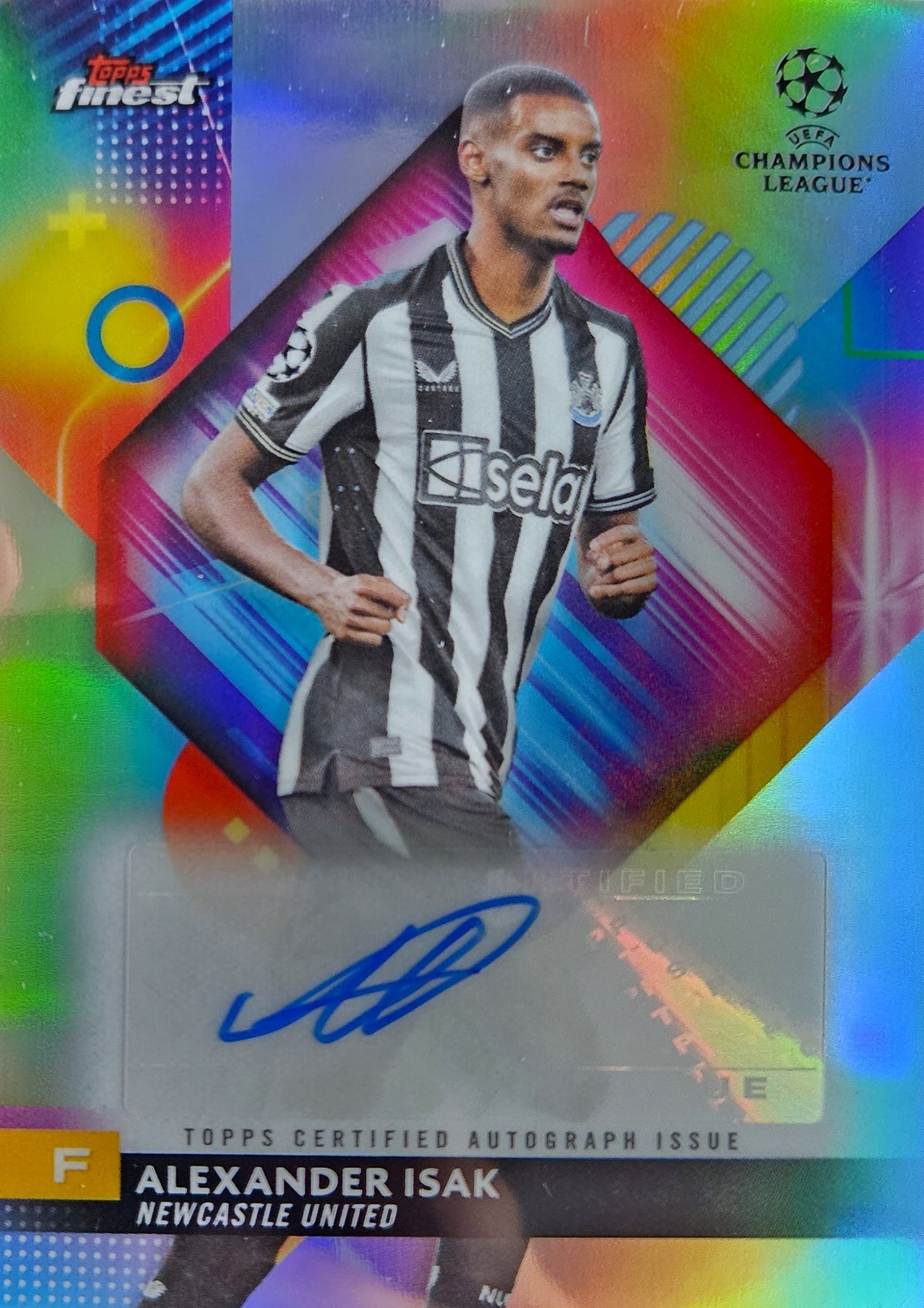 Alexander Isak - Autógrafo original - Topps Finest UEFA Club Competitions 23/24