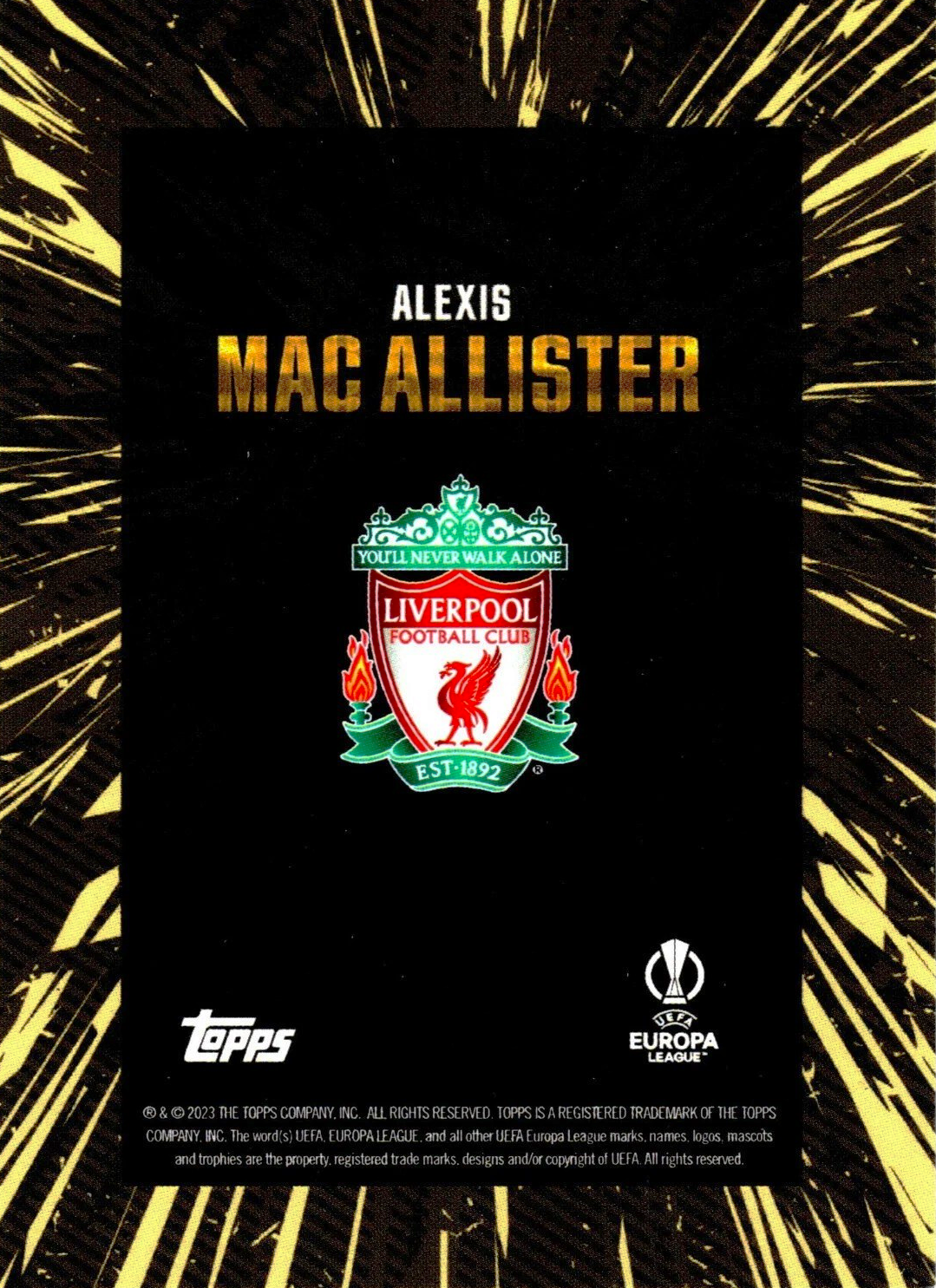 Alexis Mac Allister - Gold - Topps Gold UEFA Club Competitions 23/24