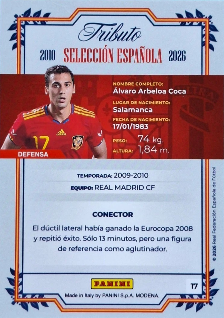 Álvaro Arbeloa - Sudáfrica 2010 - Tributo "Vamos Campeones" Selección Española 2010-2026