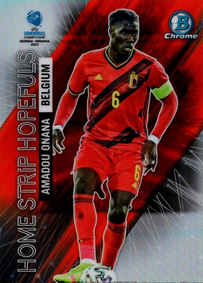Amadou Onana - Home Strip Hopefuls - Bowman Chrome UEFA Under 21 Championship Georgia y Romania 2023