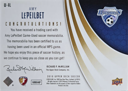 Amy LePeilbet - Parche WPS Materials - Upper Deck Soccer 2010