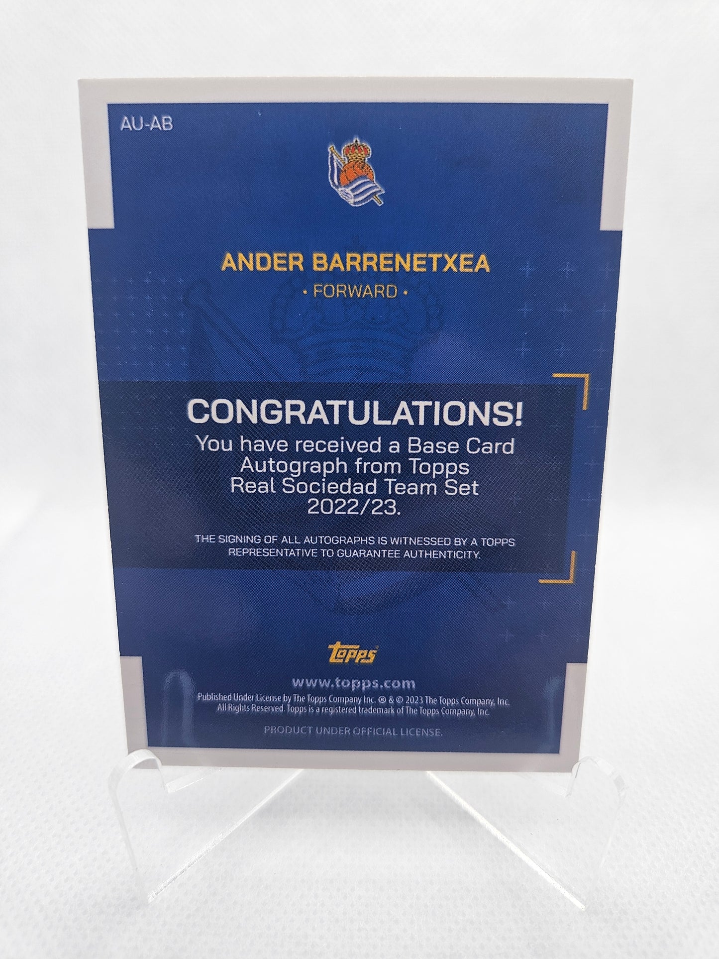 Ander Barrenetxea - Autógrafo original - Team Set Real Sociedad 22/23