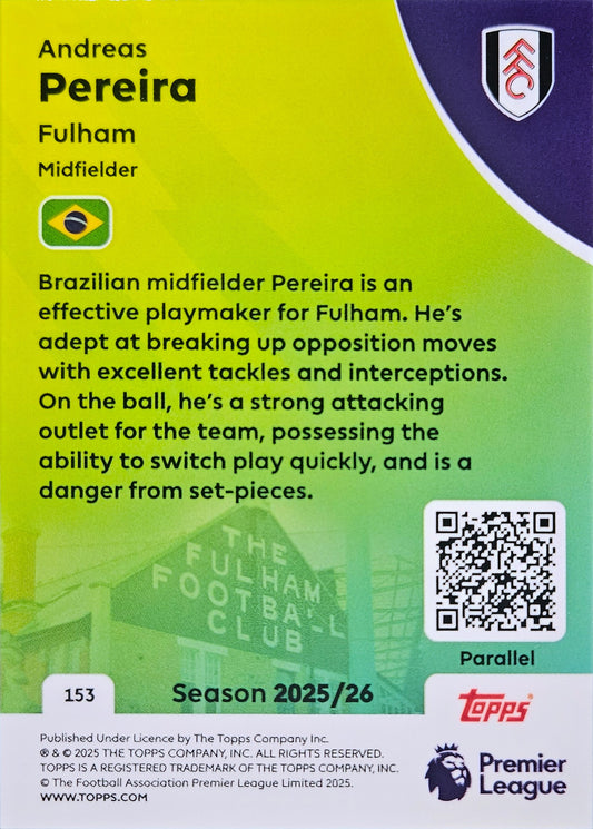 Andreas Pereira - Paralela verde - Topps Premier League 2026