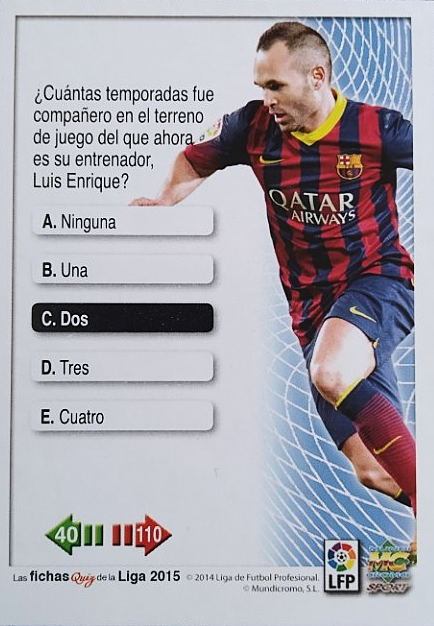 Andrés Iniesta - SuperStar - Las Fichas Quiz de la Liga 2015