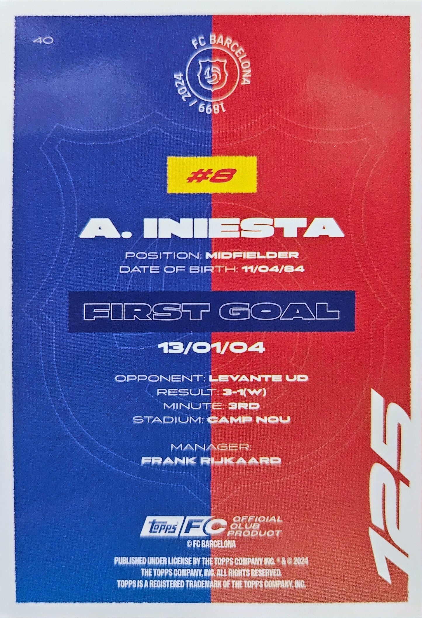 Andrés Iniesta - First Goal - Team Set Barcelona 24/25