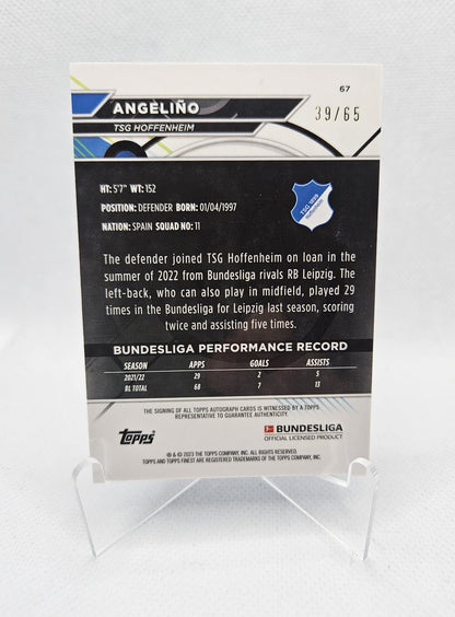 Angeliño /65 - Autógrafo original - Topps Finest Bundesliga 22/23