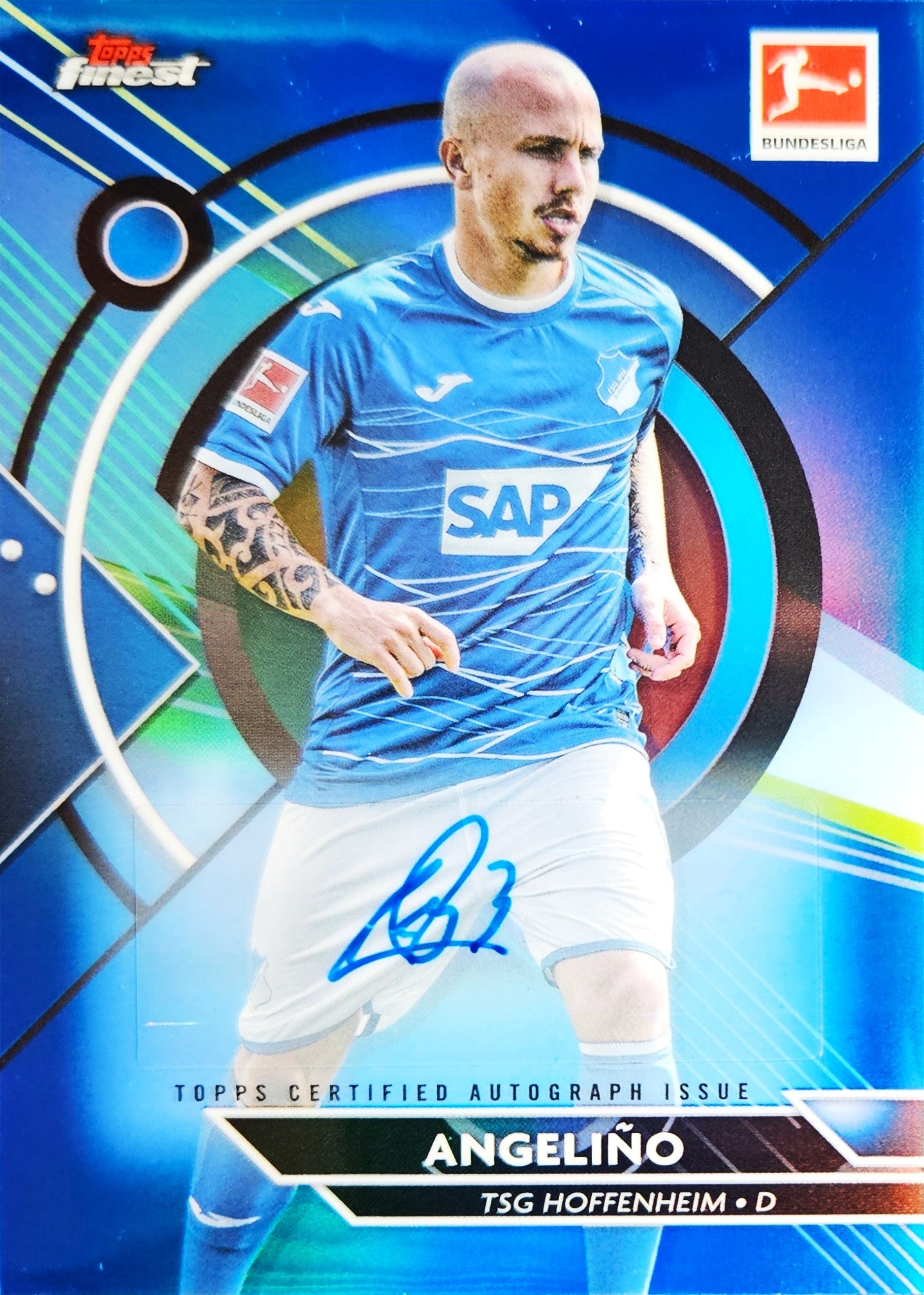 Angeliño /65 - Autógrafo original - Topps Finest Bundesliga 22/23