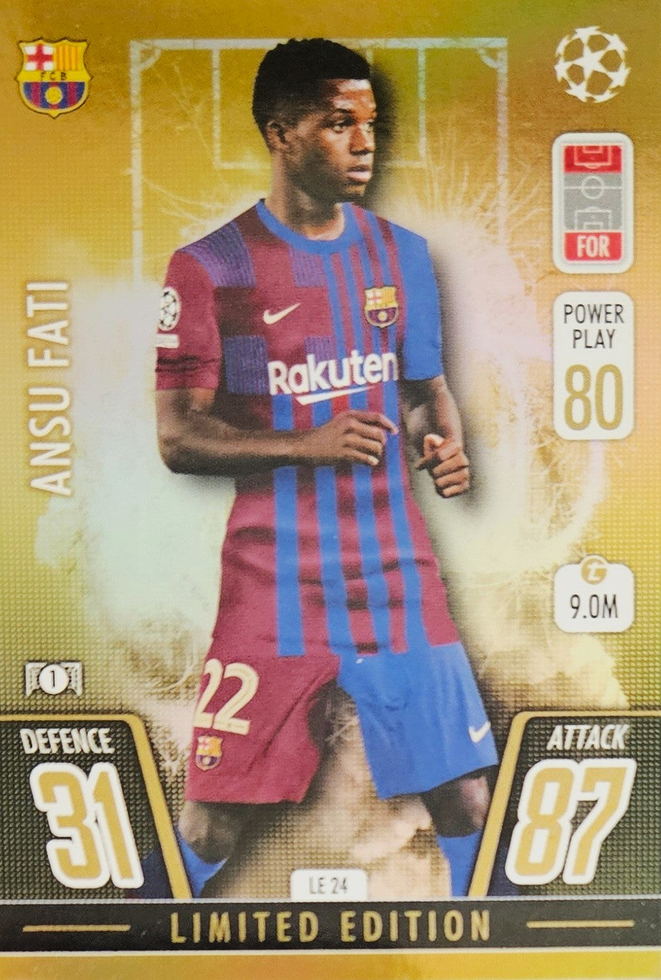 Ansu Fati - Limited Edition - Match Attax UEFA Club Competitions 21/22