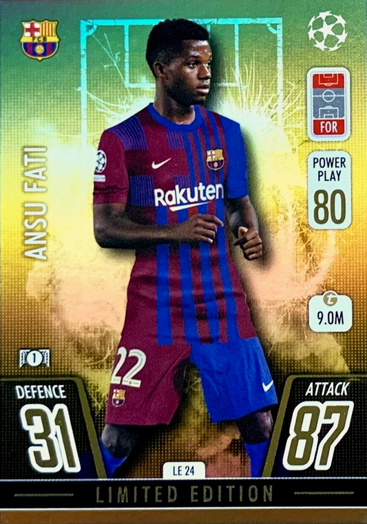 Ansu Fati - Limited Edition - Match Attax UEFA Club Competitions 21/22