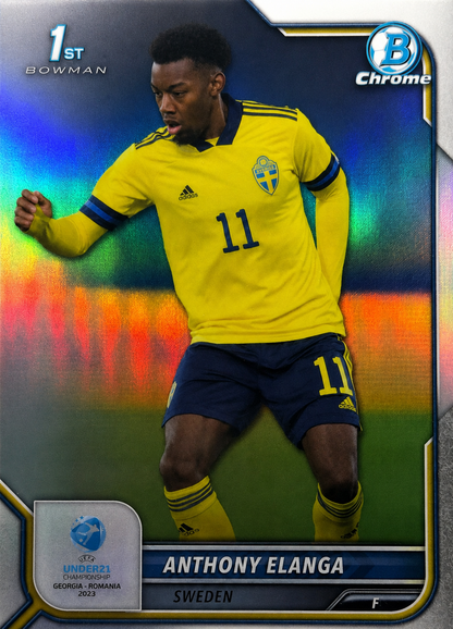 Anthony Elanga - 1st Bowman Refractor - Bowman Chrome UEFA Under 21 Championship Georgia y Romania 2023