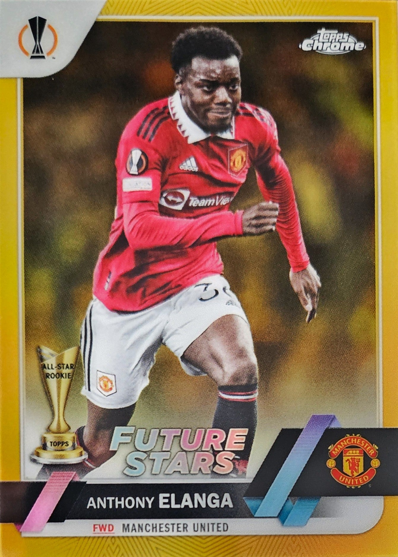 Anthony Elanga /50 - Future Stars Gold - Topps Chrome UEFA Club Competitions 22/23
