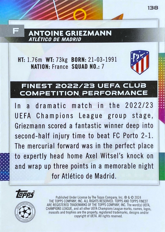 Antoine Griezmann - Topps Finest UEFA Club Competitions 23/24