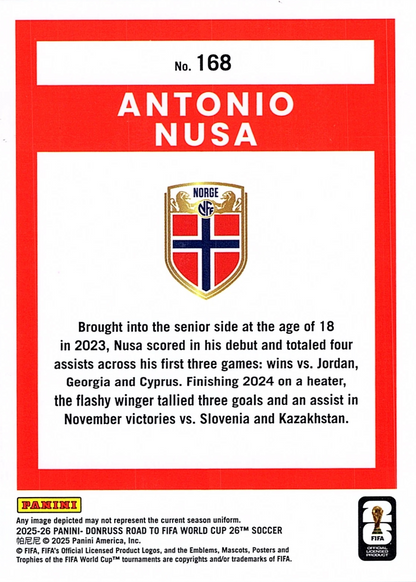 Antonio Nusa - Donruss Road to FIFA World Cup 26