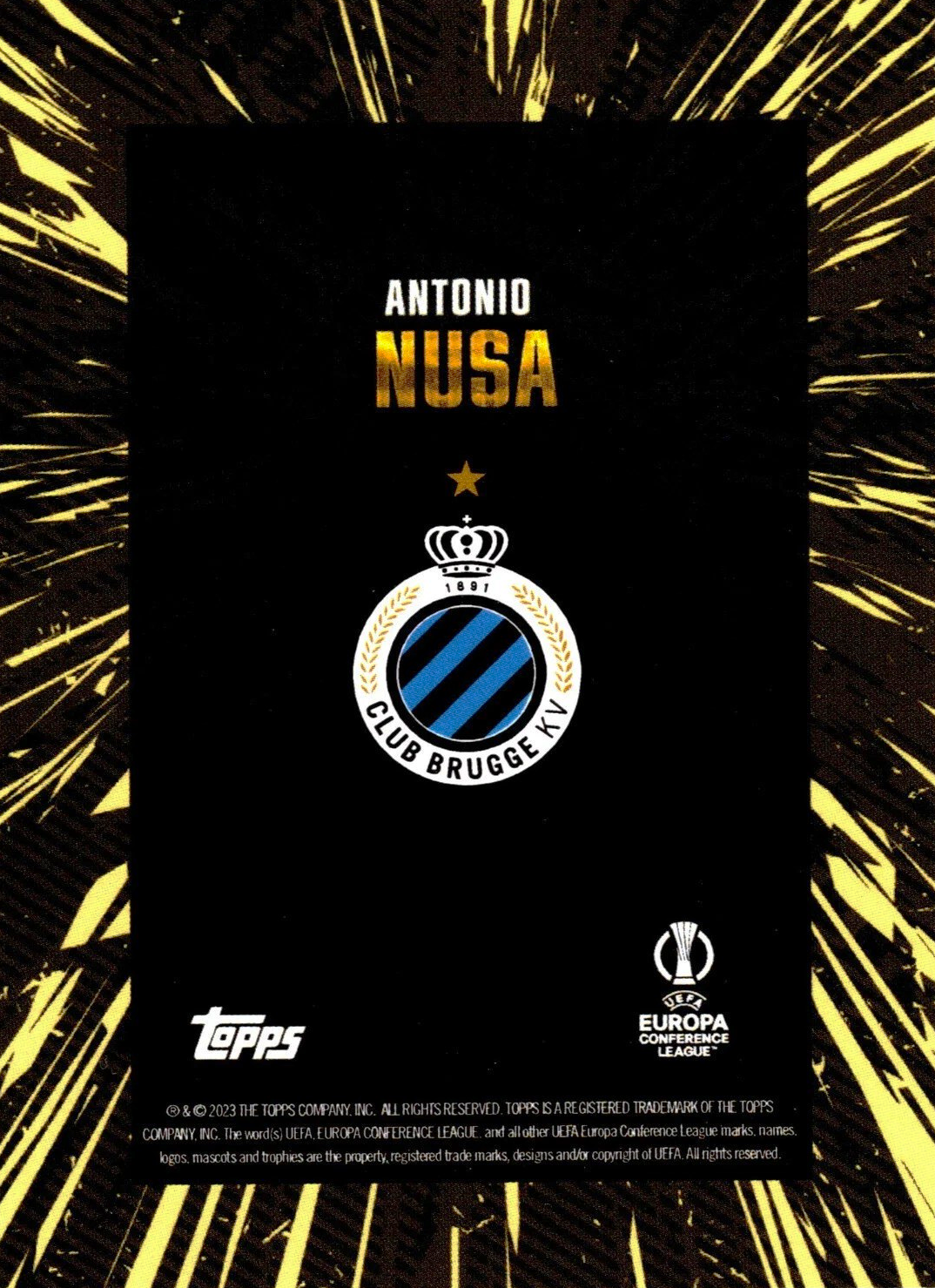 Antonio Nusa - Topps Gold UEFA Club Competitions 23/24