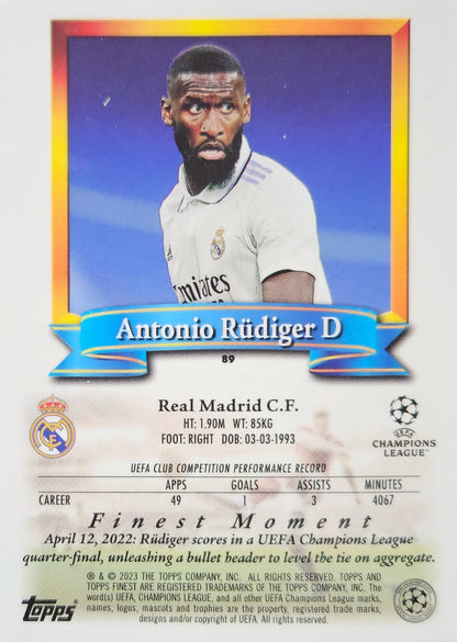 Antonio Rüdiger - Topps Finest Flashbacks UEFA Club Competitions 22/23