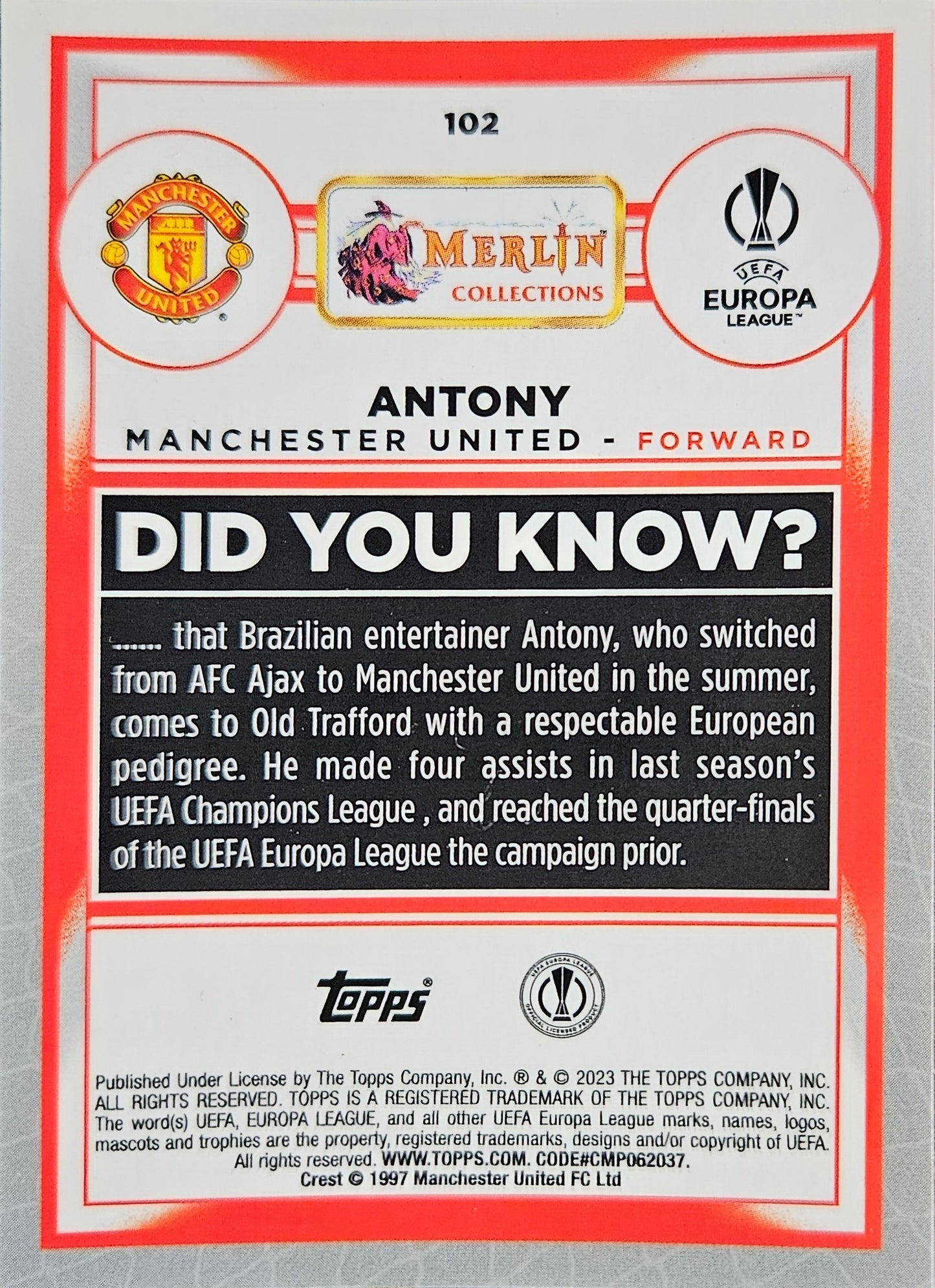 Antony - Merlin UEFA Club Competitions 22/23