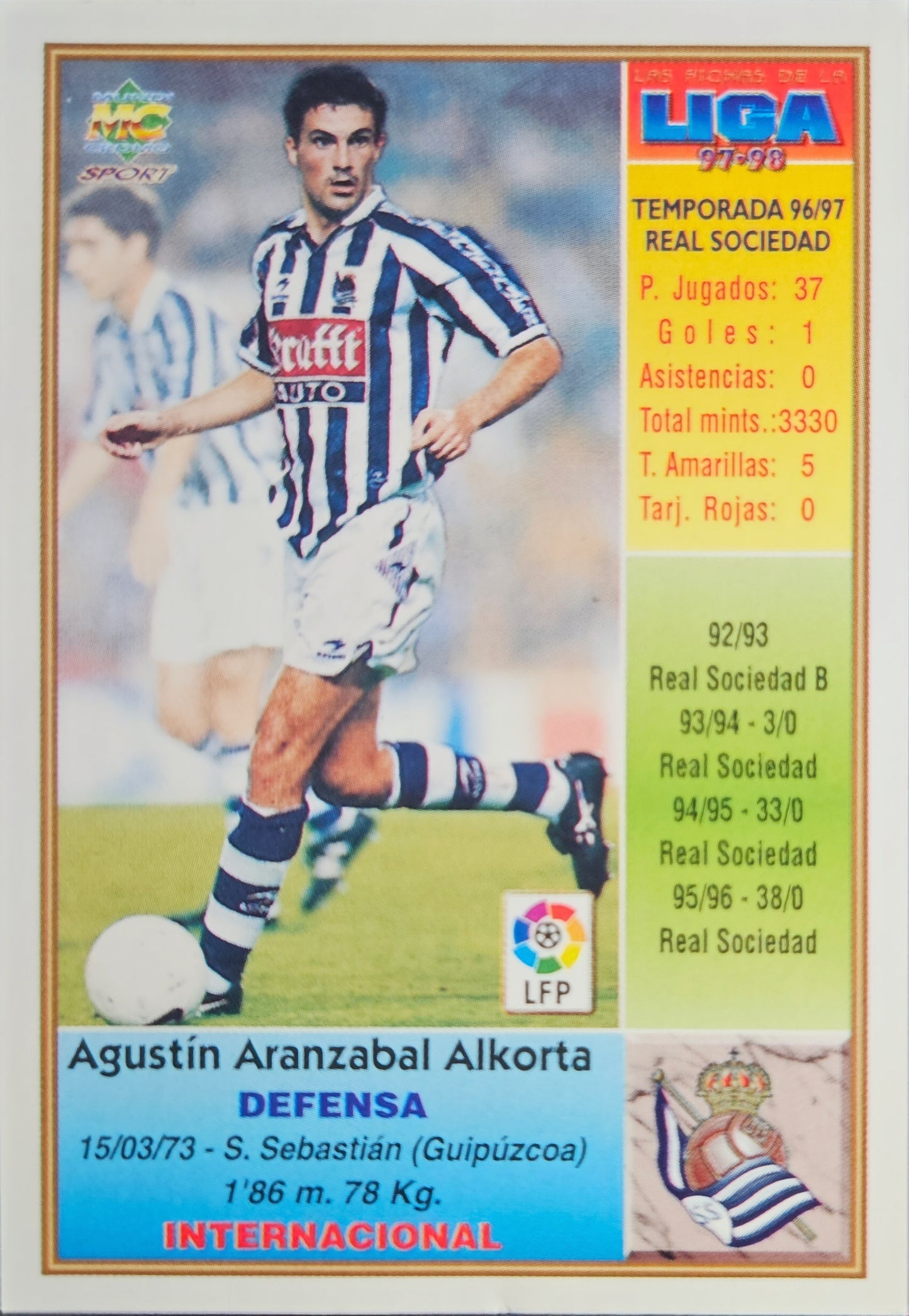 Aranzabal - Las Fichas de la Liga 97/98