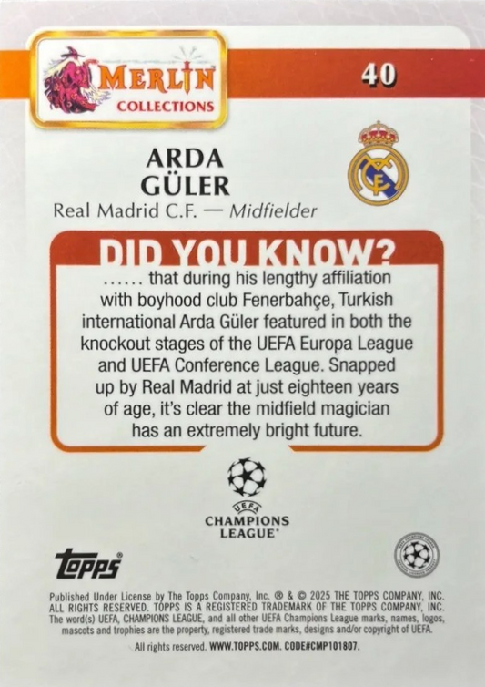 Arda Güler - Merlin UEFA Club Competitions 25/26