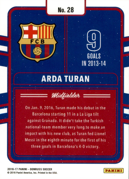 Arda Turan - Blaugrana Gold - Production Line - Donruss Soccer 16/17