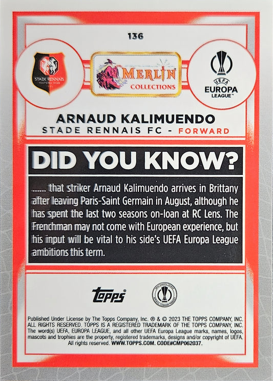 Arnaud Kaliumendo (RC) - Merlin UEFA Club Competitions 22/23