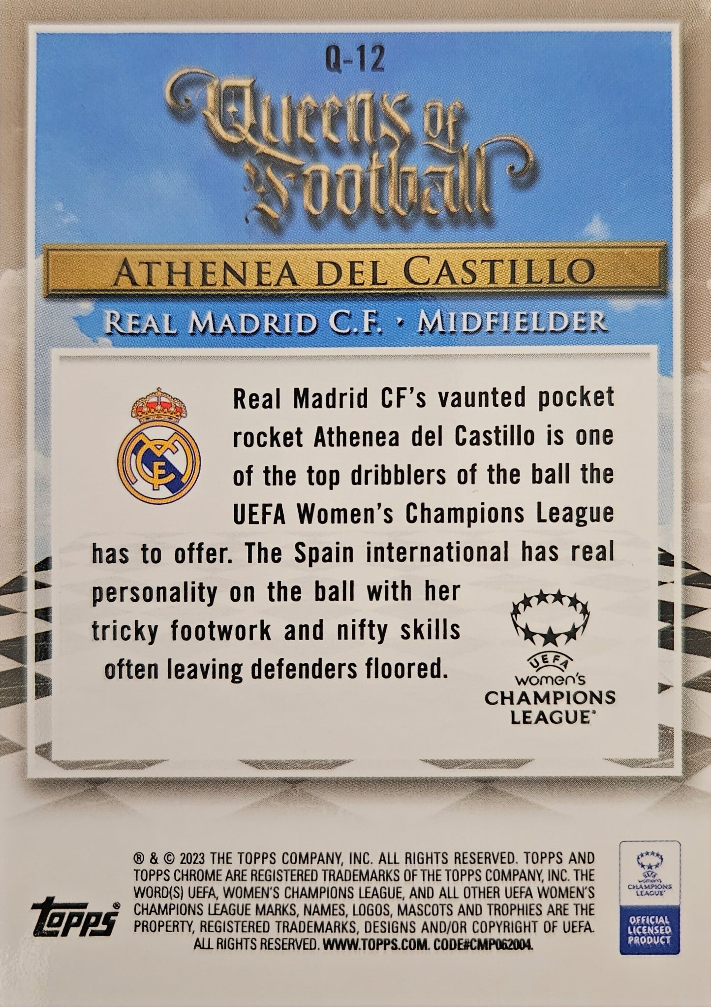 Athenea Del Castillo - Queens of Football - Topps Chrome UEFA Women's Champions League 23/24