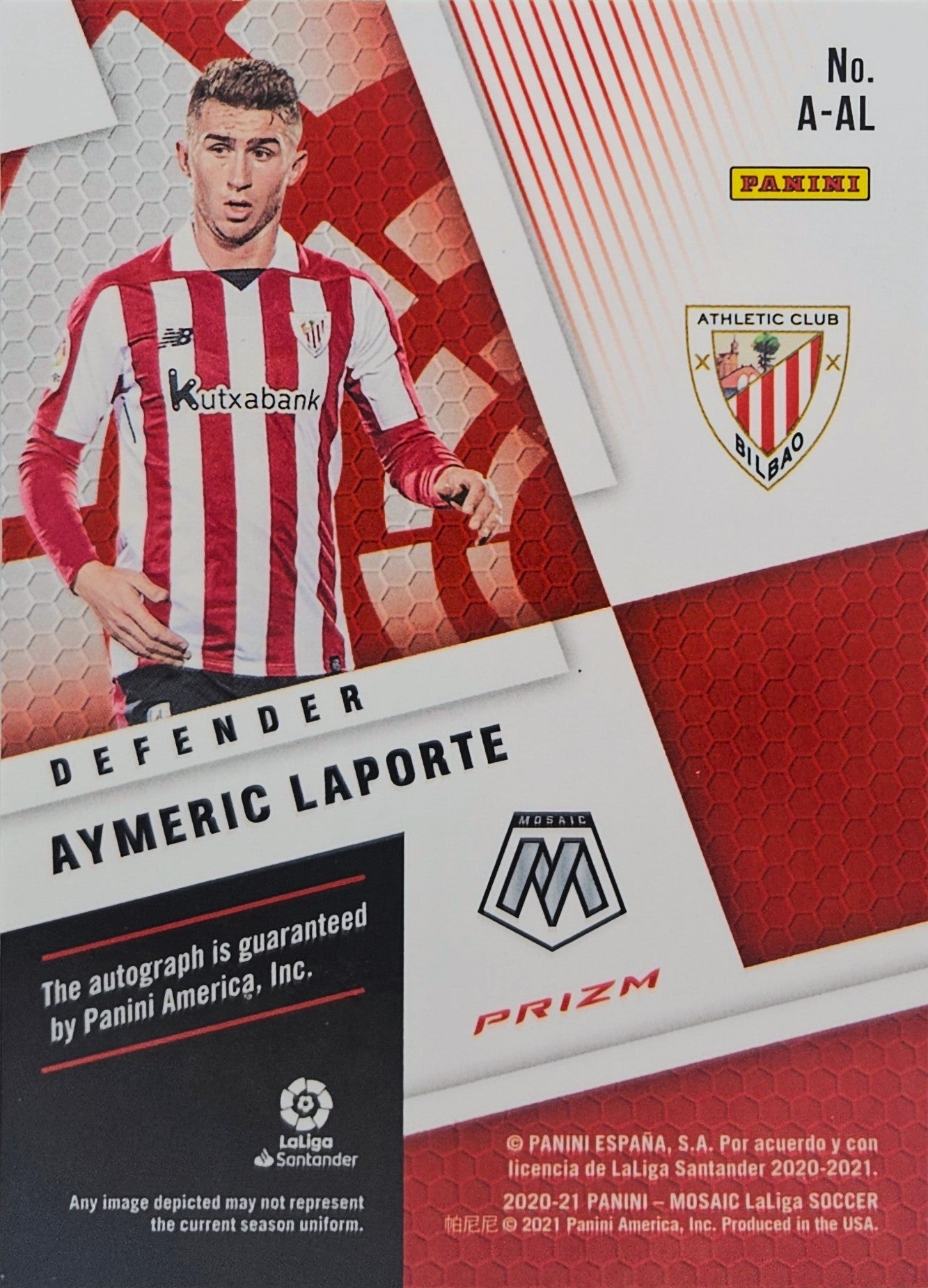 Aymeric Laporte - Autógrafo original Green - Mosaic LaLiga 20/21