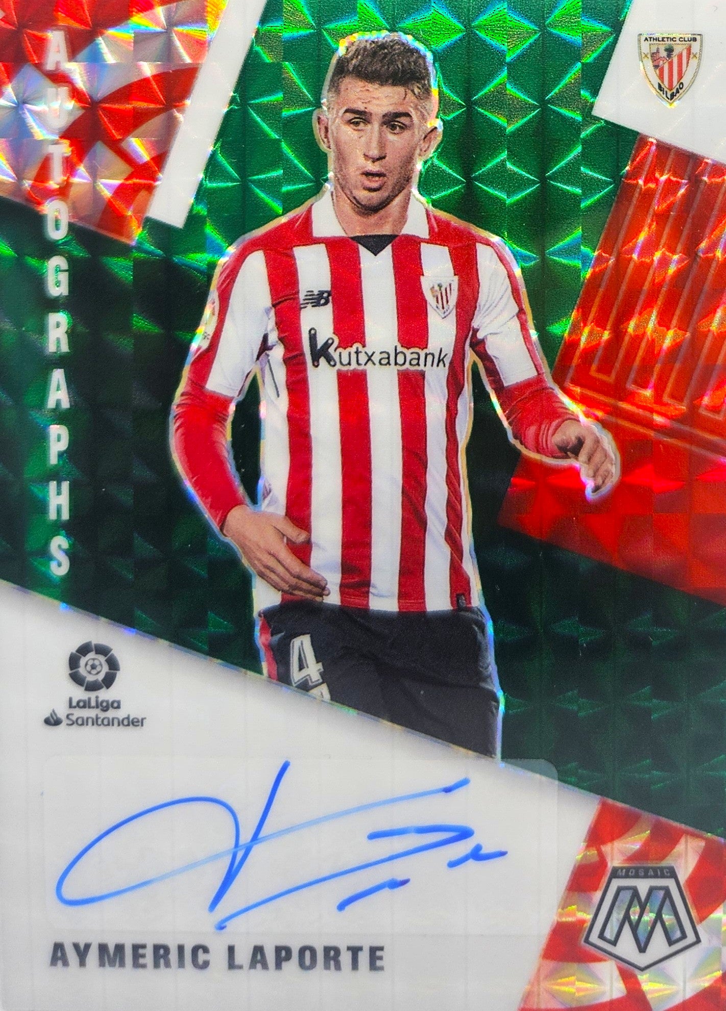 Aymeric Laporte - Autógrafo original Green - Mosaic LaLiga 20/21