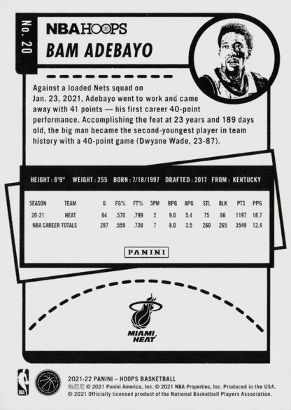 Bam Adebayo - Hoops Basketball 21/22