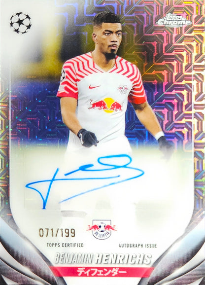 Benjamin Henrichs /199 - Autógrafo original - Topps Chrome UEFA Club Competitions 23/24 (Ed. Japonesa)