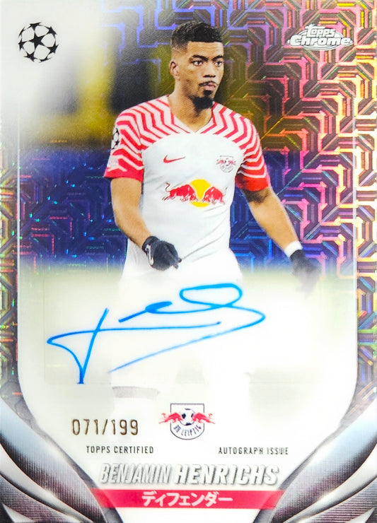 Benjamin Henrichs /199 - Autógrafo original - Topps Chrome UEFA Club Competitions 23/24 (Ed. Japonesa)