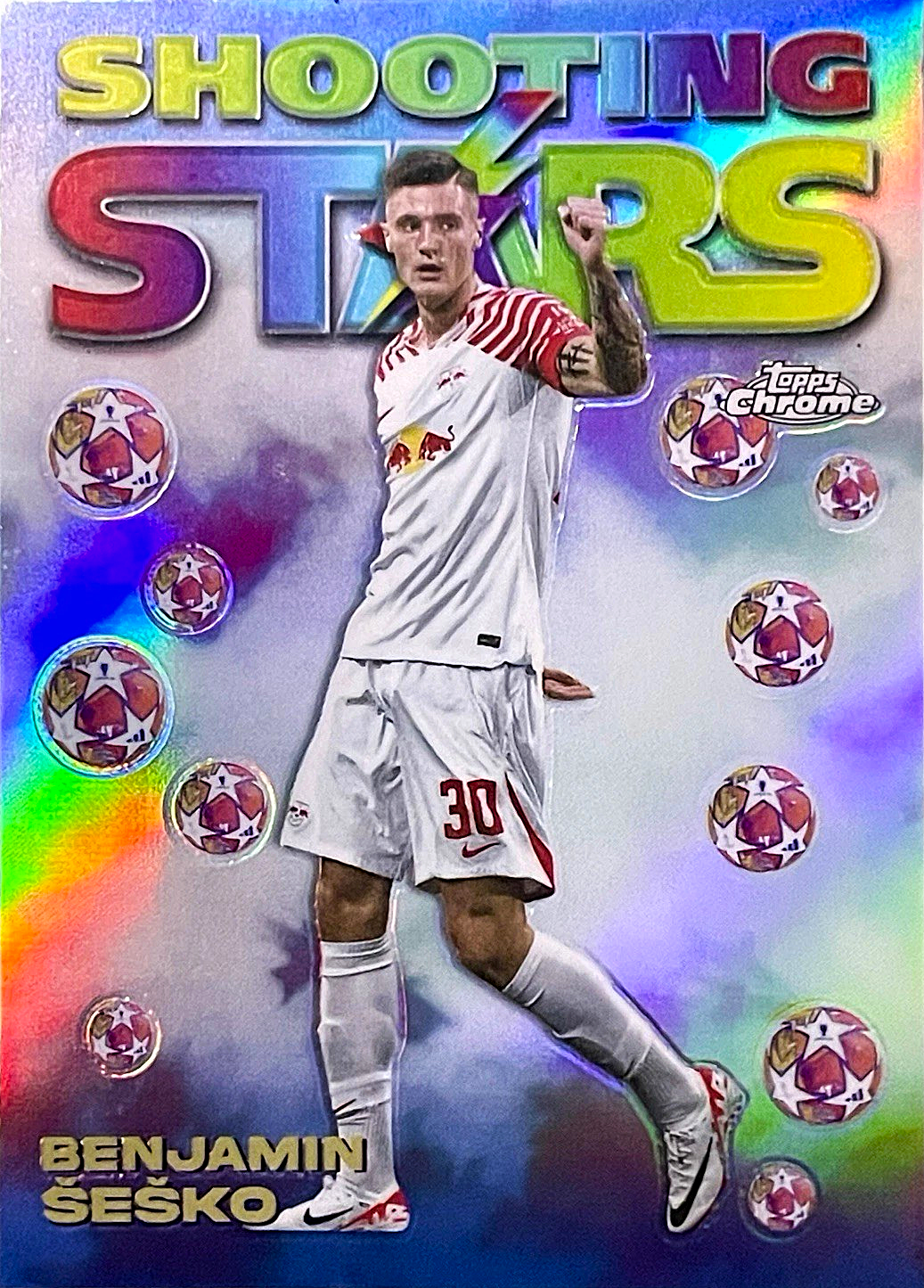 Benjamin Šeško - Shooting Stars - Topps Chrome UEFA Club Competitions 23/24