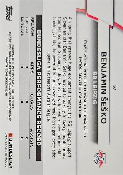 Benjamin Sesko - Topps Chrome Bundesliga 23/24