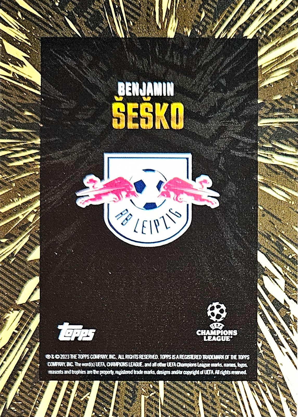 Benjamin Šeško - Topps Gold UEFA Club Competitions 23/24