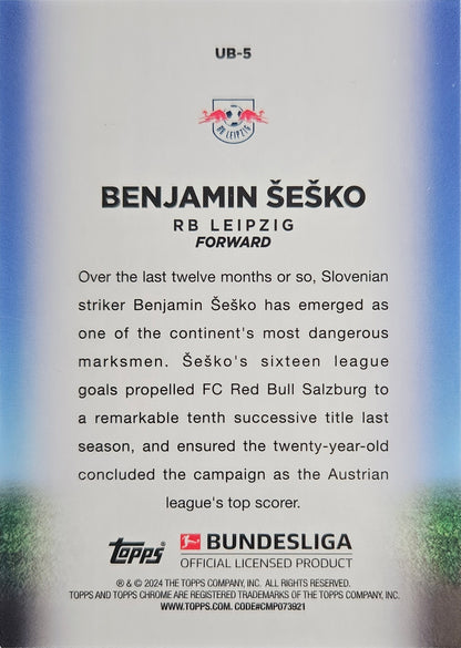 Benjamin Šeško - Ultrabeam - Topps Chrome Bundesliga 23/24
