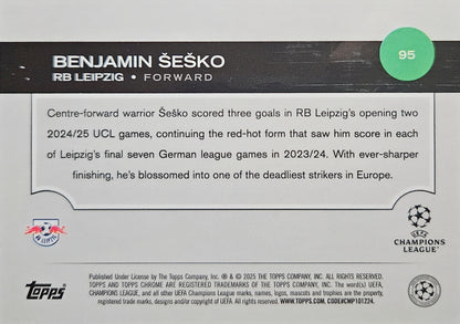 Benjamin Šeško /150 - Topps Chrome UEFA Club Competitions 24/25