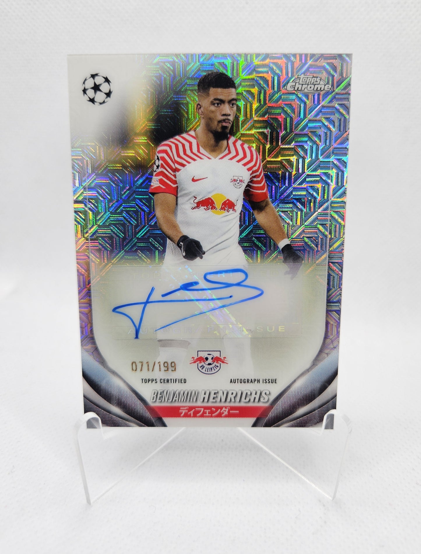 Benjamin Henrichs /199 - Autógrafo original - Topps Chrome UEFA Club Competitions 23/24 (Ed. Japonesa)