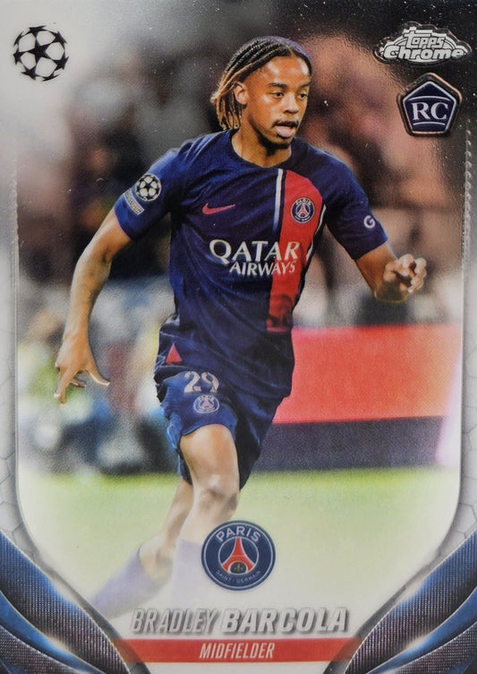 Bradley Barcola (RC) - Topps Chrome UEFA Club Competitions 23/24