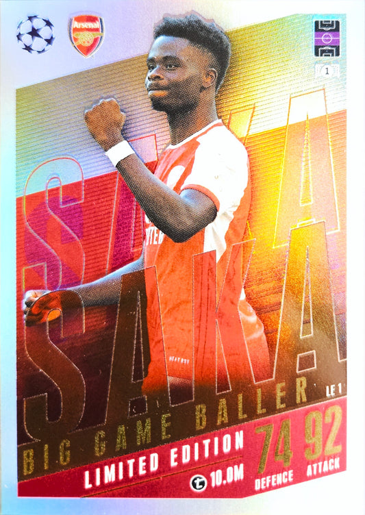 Bukayo Saka - Big Game Baller - Match Attax UEFA Club Competitions 23/24