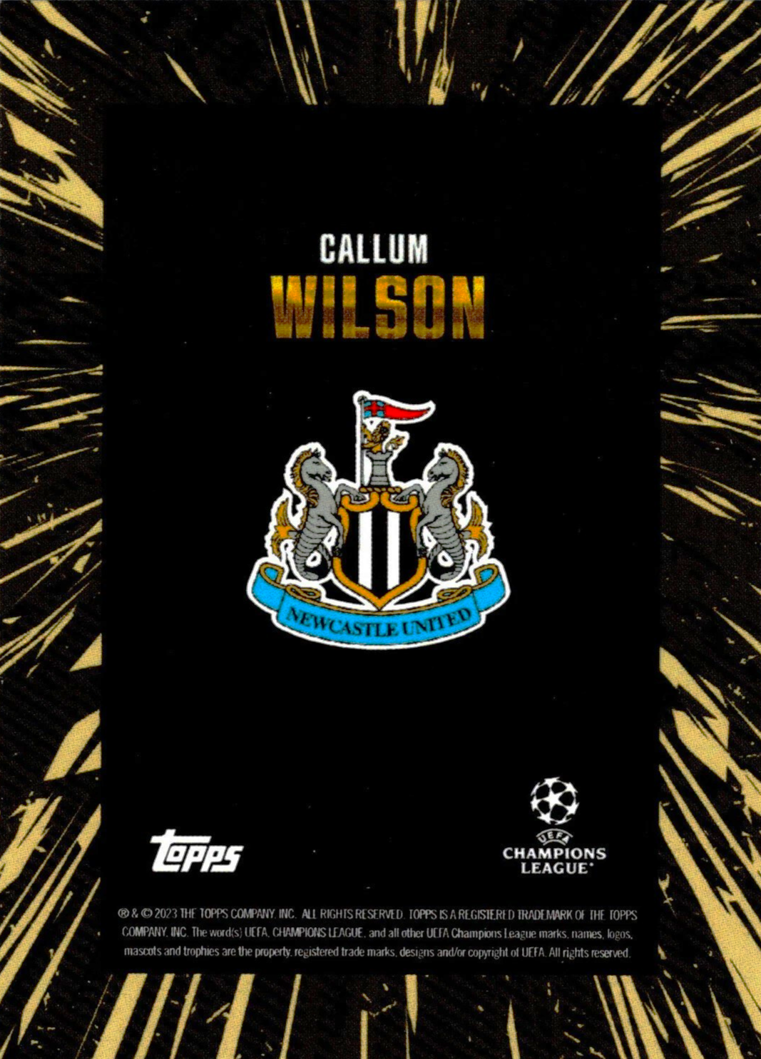 Callum Willson - Topps Gold UEFA Club Competitions 23/24