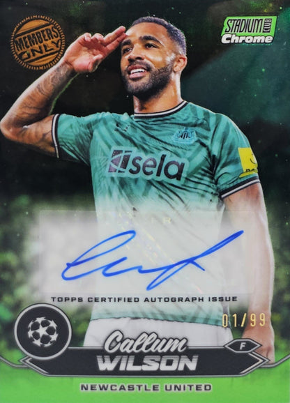 Callum Wilson /99 - Autógrafo original - Stadium Club Chrome UEFA Champions League 23/24