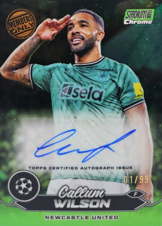 Callum Wilson /99 - Autógrafo original - Stadium Club Chrome UEFA Champions League 23/24